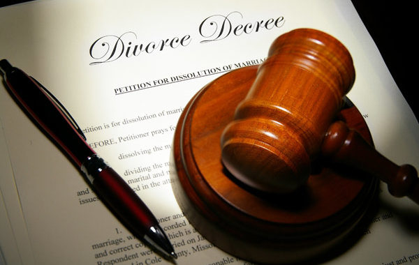 gavel and divorce decree