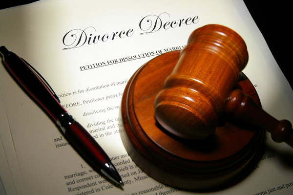 gavel and divorce decree