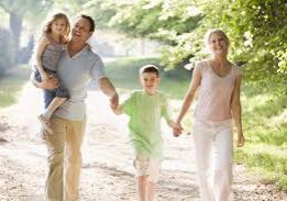 family on a walk