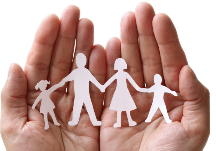 family paper cutout image